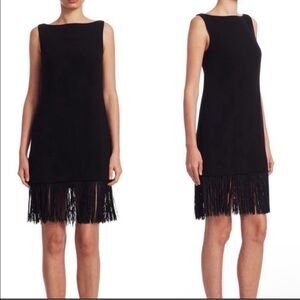 Elizabeth and James Black Fringe Mini Dress NWT